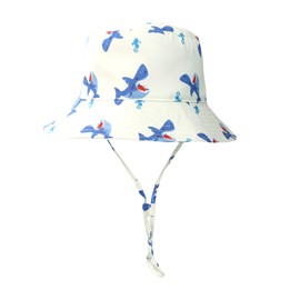 Bansusu Children's UV Protection Hat, Sun Hat, UPF 50+, Wide Brim, Heatstroke Prevention, Cute, Breathable, Soft, Foldable, Summer, Sea Play, white, 52.0 cm