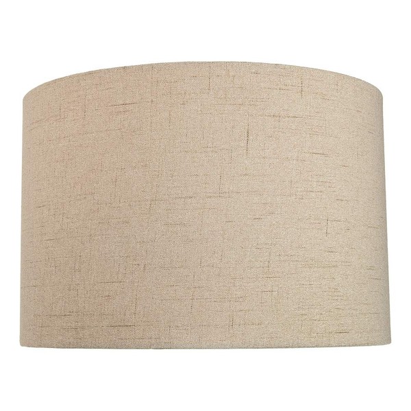Contemporary and Sleek 12 Inch Taupe Linen Fabric Drum Lamp