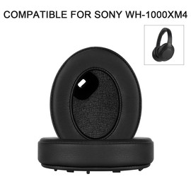 ELZO Ersatz Ohrpolster für Sony WH-1000XM4, Premium Ersatzpolster für Sony WH-1000XM4 (WH1000XM4) Kopfhörer, Ersatz Ohrkissen Over-Ear-Kopfhörern, Schwarz