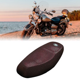 sourcing map XL 3D Motorcycle Seat Cover Breathable Mesh Net Cushion Black Red