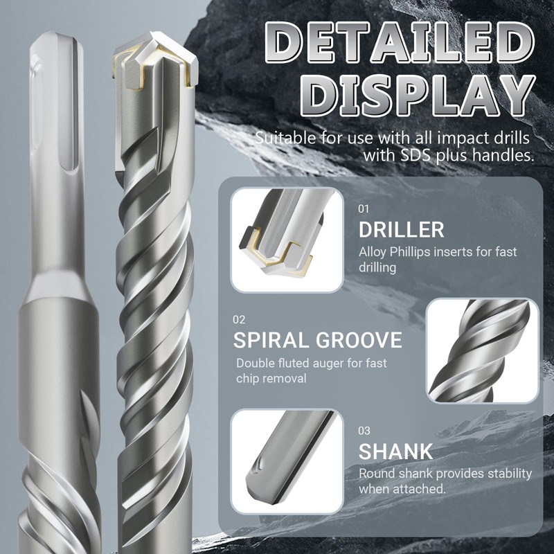 XZH SDS Plus Masonry Drill Bits - 14mm x 310mm,