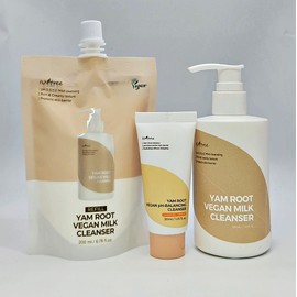 Isntree Cleansing Milk Yam Vegan Milk Cleanser 220ml+200ml Refill+Slightly Acidic Cleanser 30ml / 이즈앤트리 클렌징밀크 참마 비건 밀크 클렌저 220ml+200ml리필+약산성클렌저 30ml