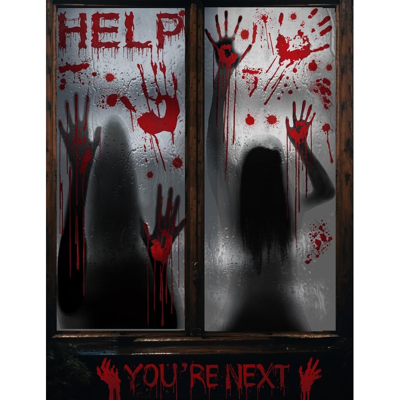 Wohohoho 11 Sheets/202 Pcs Bloody Halloween Decorations Set. 2 Giant