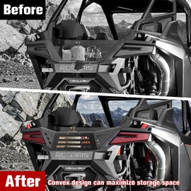 LitMiRaCle Rear Cargo Bed Extender Tailgate Compatible with 2022 2023 2024 Polaris RZR PRO R/PRO R 4, Black Heavy Duty Steel Back Bed Enclosure Rack Accessories