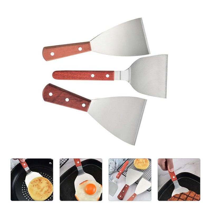 Cabilock 3pcs Stainless Steel Pancake Spatula Set Steak Spatulas Burger