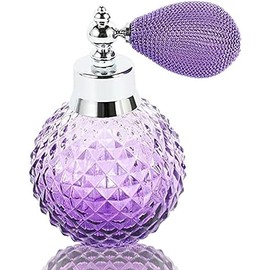 SCOLAND 100ml Vintage Crystal Glass Atomizer Perfume Bottle Spray Clear Lady Gift Glass Perfume Bottle (Purple)