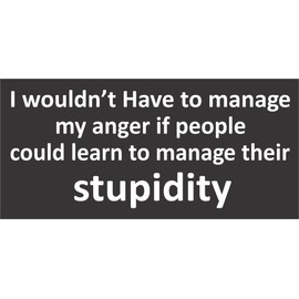 I Wouldn't Have to Manage My Anger If People Could Learn to Manage Their Stupidity Bumper Sticker