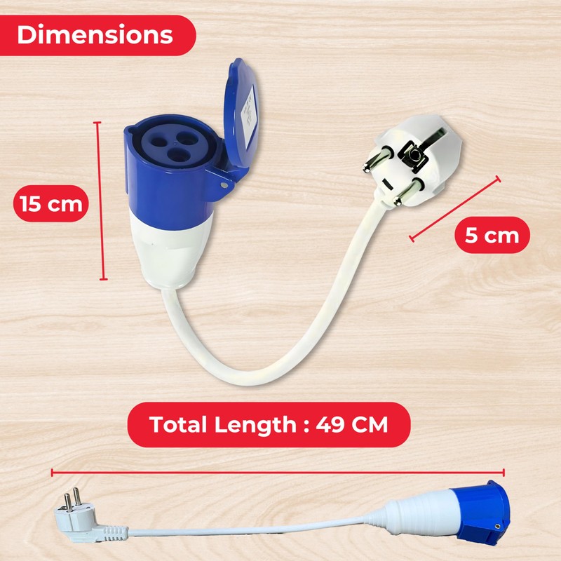 Double Dragon 230V Europe Mains Caravan Converter: 2-Pin 16A Euro