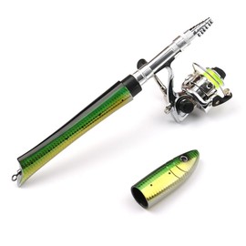 Hapihom Pen Fishing Rod Set, 1.4m/55 Pen Fishing Rod and Reel Combo Set, Mini Pocket Telescopic Rod with Spinning Reel for Freshwater