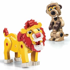 Bloco Lion & Meerkat STEM Toy Animals 3D Interlocking Foam Building Block Set