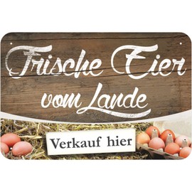 Sign "Fresh Eggs from the Lande zu verkaufen" Aluminium Composite Material 3mm Thick 20 x 30 cm