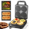 SugarWhisk 2 in 1 Mini Waffle Maker with Removable Plates,