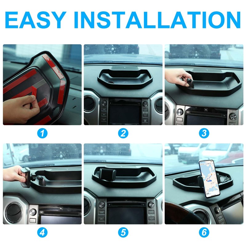 TOYCIDFG Dashboard Storage Tray with Phone Holder Compatible with Toyota