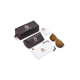 CLANDESTINE Loop & WayUnisex HD Sunglasses - Sunglasses Anti-Glare for Men and Women, Exclusive Way Habana Collection - Brown