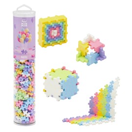 PLUS PLUS 240 Piece Interlocking Building Blocks for Kids, Open Ended Connecting Toys, STEM Bin Classroom Mini Manipulatives - Pastel Mix Play Tube