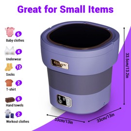 Portable Washing Machine, 12l Foldable Mini Washer with with 4 Modes and Spin Basket Deep Cleaning of Underwear Baby Clothes and Small Clothes for Apartments Dorm RV Travel Hotel Laundry