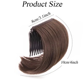 2Pcs Light Brown Hair Comb Bump It Up Volume Hair Base Insert Tool Hair Bun Invisible False Hair Clip Fluffy Styling Increased Hair Pad for Women