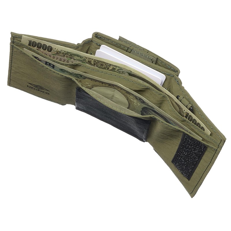 Umbro Men's Women's Trifold Wallet with Neck Strap, Lightweight Nylon,