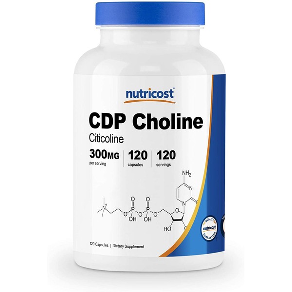 Nutricost CDP Choline (Citicoline) 300mg, 120 Veggie Capsules - Non-GMO, Vegan Friendly, Gluten Free