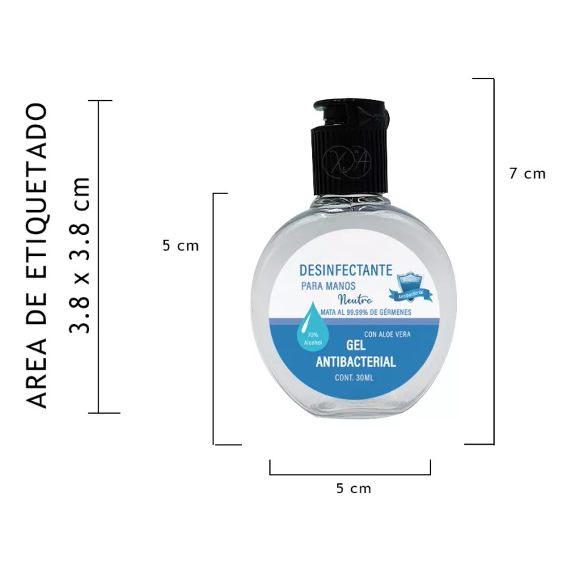 Envases Xena 100 Botella Envase Portagel 30 Ml Esferita Tapa