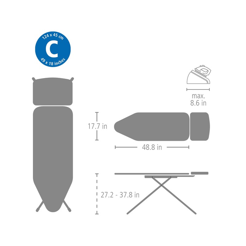 Brabantia - Ironing Board C - Extra Large Steam Iron