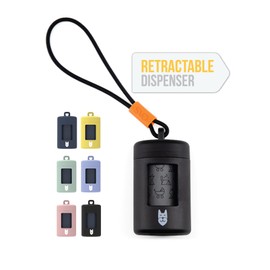 SVD.PET Dog Poop Bag Dispenser, Retractable Waste Bag Dispenser, Lightweight Poop Bag Holder, Stretchy Strap Fits Any Dog Leash, Dog Walking Accessory (Black)