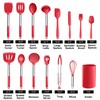 LIANYU 15-Piece Cooking Kitchen Utensils Set with Holder, Silicone Kitchen