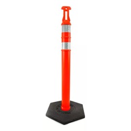 SH 3 Postes Vial Naranja Delimitador 2 Reflejante Base 1.20 Mts