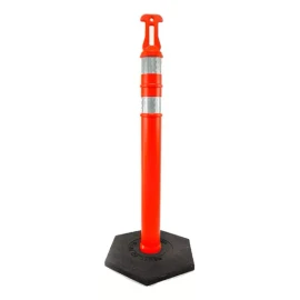 SH 3 Postes Vial Naranja Delimitador 2 Reflejante Base 1.20 Mts