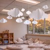 RattanView 15 Pcs Classroom 3D Cloud Decorations, Ceiling Hanging Clouds