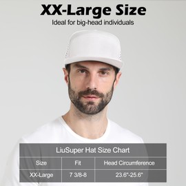 LiuSuper XXL Snapback Hats for Men, Flat Brim Hats for Men, Adjustable Mesh Trucker Hat for Women Big Head