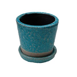 [DULTON] Dalton Color Grazed Pot Small Terracotta Pottery Vase CH15 – G527 Turquoise