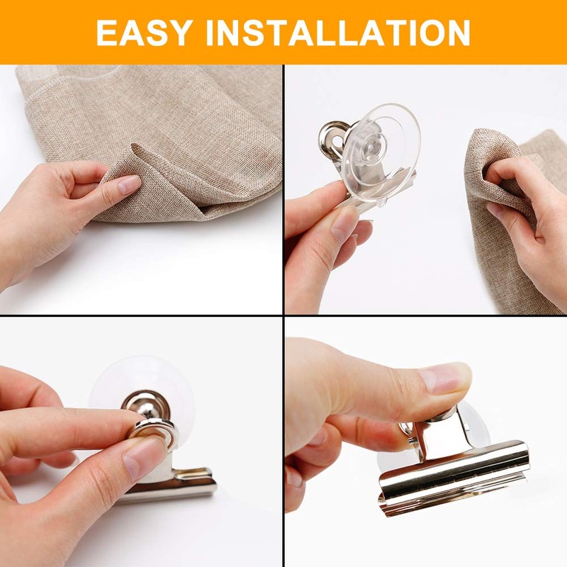 Aufind 12 Packs Suction Cup Clip Plastic Round Suction Cup