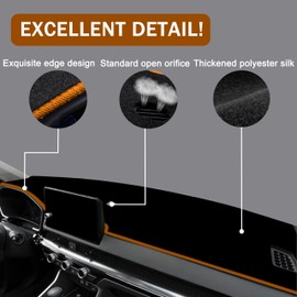 SENSHINE for Honda CR-V CRV Accessories 2023 2024 2025 Dashboard Cover Center Console Cover Dash Mat Carpet Protector Sunshield Cover Custom Fit, Orange Trim