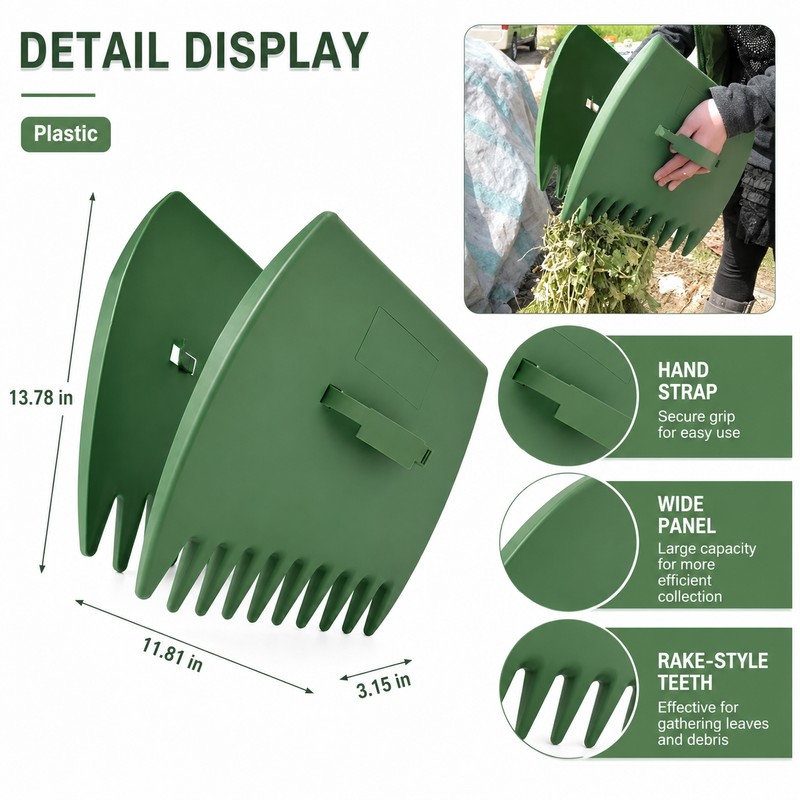 2-Piece Garden Leaf Grabber – Handheld Rake Claws for Collecting