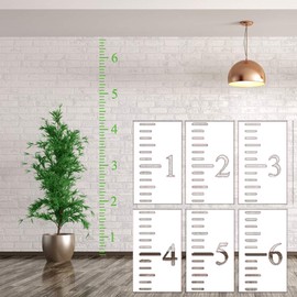 6 Feet Height Growth Chart Stencil Kids Reusable Ruler Template Painting on Wood DIY French Country Home Decor Rustic Decor for Farmhouse Measuring Kids Height Wall Décor 12 x 7 Inches