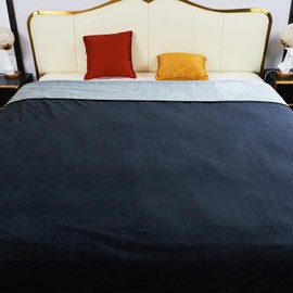 Ahinahwap Waterproof Blanket for Bed, 80"x90" Leak-Proof Design, Reversible & Washable King Size Waterproof Blanket, Large Water Resistant Blankets, Reusable (Black/Light Grew)