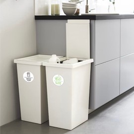 5 Sets of Recycling Bin Signs - 95mm Waterproof Indoor/Outdoor Stickers - Wheelie Bin Waste Containers Signs - Dry mixed recycling/General Waste stickers