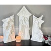 TenWaterloo White Nativity Scene Statues Set of 3, Center Piece