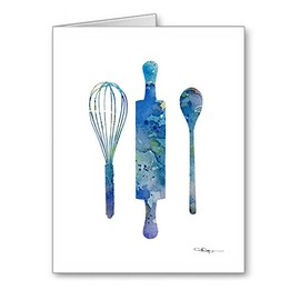DJ Rogers Fine Art Kitchen Utensils - Set of 10 Note Cards With Envelopes