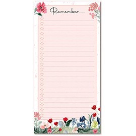 Beautiful Floral Notepad Non-Magnetic Shopping List/to Do List - DL Size (1 x Notepad)