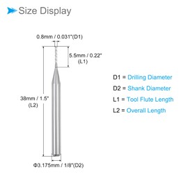 CoCud Carbide End Mill Cutter Engraving Milling Bit 0.8 mm Bit Diameter 1/8 Inch Shank CNC Cut Router Bit Tool (Application: for PCB Machine) Pack of 10