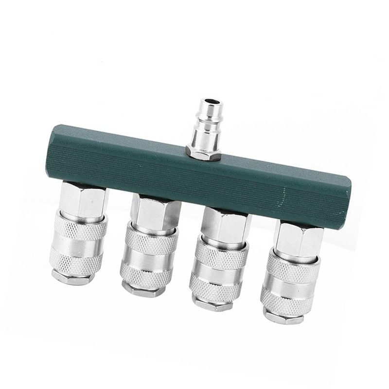 4 Way Air Hose Splitter, T 5 Port Quick Connect