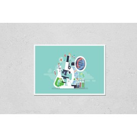 Medical Healthcare Genetic Science Technology Tiny People Character Concept Illustration, Suitable for Wallpaper, Banner, Background, Card, Book Illustration, and Web Landing Page