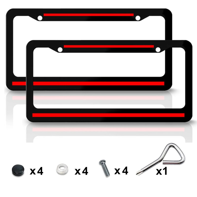 JYMAOYI Set of 2 For Honda Metal Black Metal License