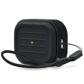elago Armor Case Compatible with AirPods Pro 2 Case, Compatible with AirPods Pro 2nd Generation Case Cover, Lanyard Included, Supports Wireless Charging, Shock Resistant, Full Protection (Black)