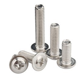 YOFASEN M2.5 Pwm Micro Machine Screw, High-Hardness Stainless Steel Screw with Washer,M2.5 * 12 * 6.5Mm/50Pcs