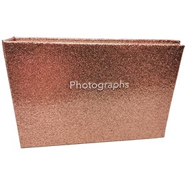 Glitter Rose Gold Glitter Photo Album - Holds 36 Photos - Size: 6"x4"