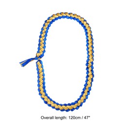 PATIKIL 47inch Graduation Leis, 1Pcs Graduation Ribbon Leis Graduation Money Leis Class Bright Color DIY for National-Honor-Society, Blue and Gold