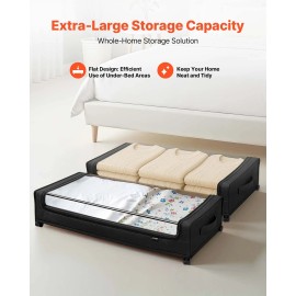 Clear Lid Underbed Storage Containers 30.3 X 18.5 X 6.8 Inch Rolling Shoe Organizer Convenient Underbed Storage WheelsDefault: Default